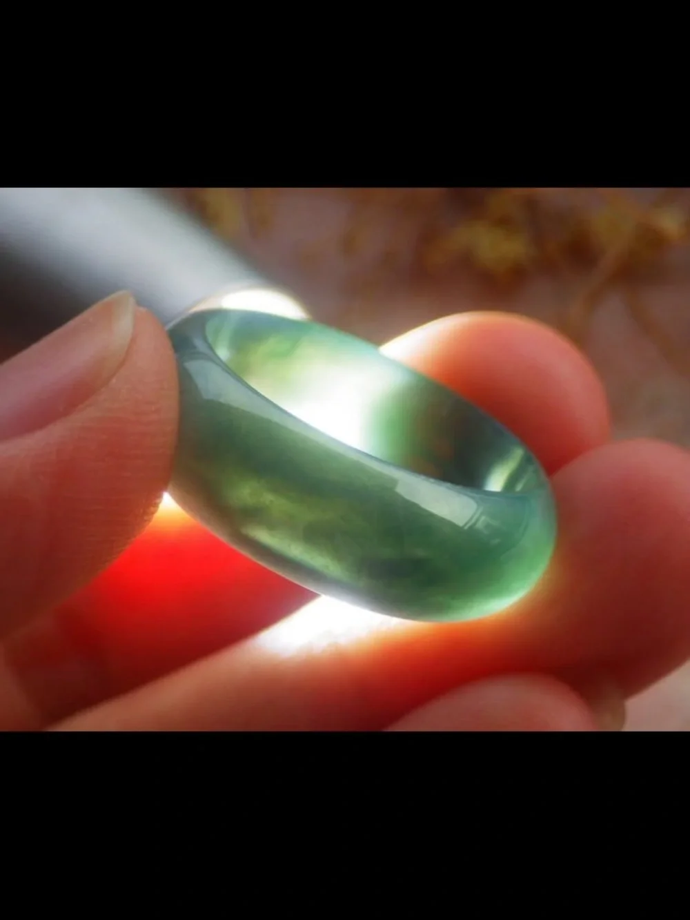 Certificate Jadeite Jewelry Jade luck Green Ring Size 9.5
